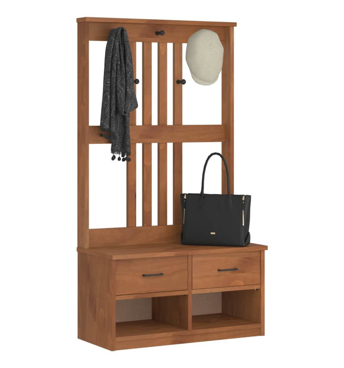 Portemanteau SANDENS 87x40x159,5 cm bois massif pin | Mobilier & Déco