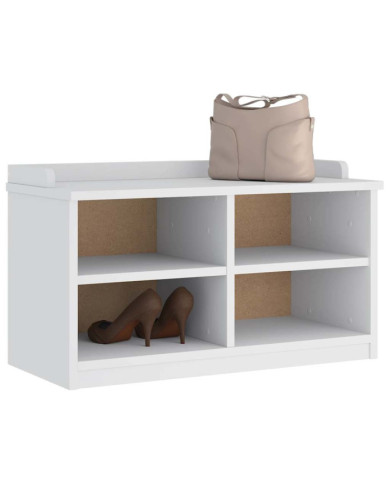 Banc de couloir SANDNES blanc 87x40x50 cm bois de pin massif | Mobilier & Déco