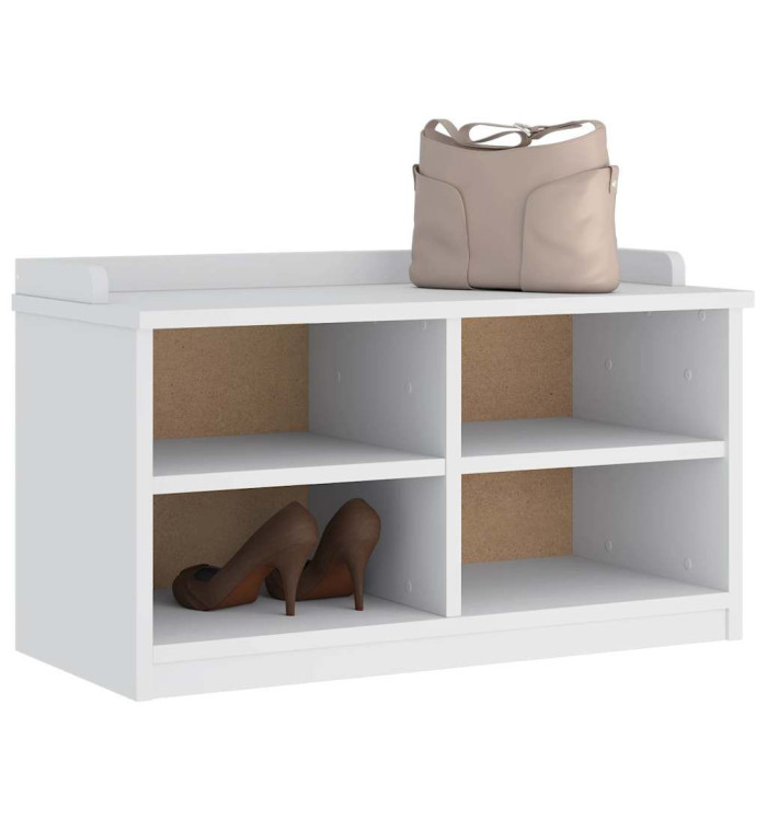 Banc de couloir SANDNES blanc 87x40x50 cm bois de pin massif | Mobilier & Déco