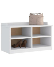Banc de couloir SANDNES blanc 87x40x50 cm bois de pin massif | Mobilier & Déco