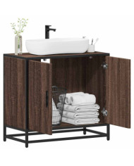 Armoire de lavabo de salle de bain chêne marron 65x33x60 cm | Mobilier & Déco