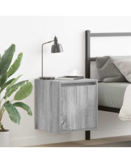 Table de chevet murale sonoma gris 38x34x40 cm | Mobilier & Déco