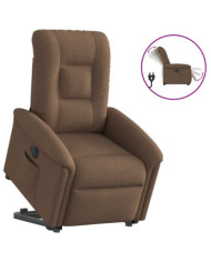 Fauteuil inclinable électrique marron tissu | Mobilier & Déco