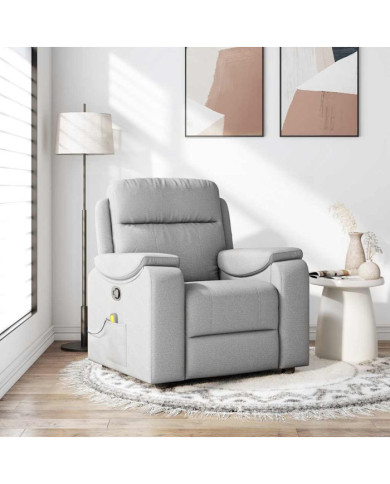 Fauteuil de massage inclinable gris nuage tissu | Mobilier & Déco