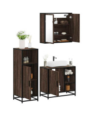 Ensemble de meubles de salle de bain 3 pcs Chêne marron | Mobilier & Déco