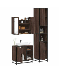 Ensemble de meubles de salle de bain 3 pcs Chêne marron | Mobilier & Déco