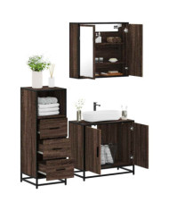 Ensemble de meubles de salle de bain 3 pcs Chêne marron | Mobilier & Déco