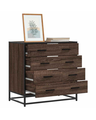 Commode chêne marron 70x41x70 cm bois d'ingénierie | Mobilier & Déco