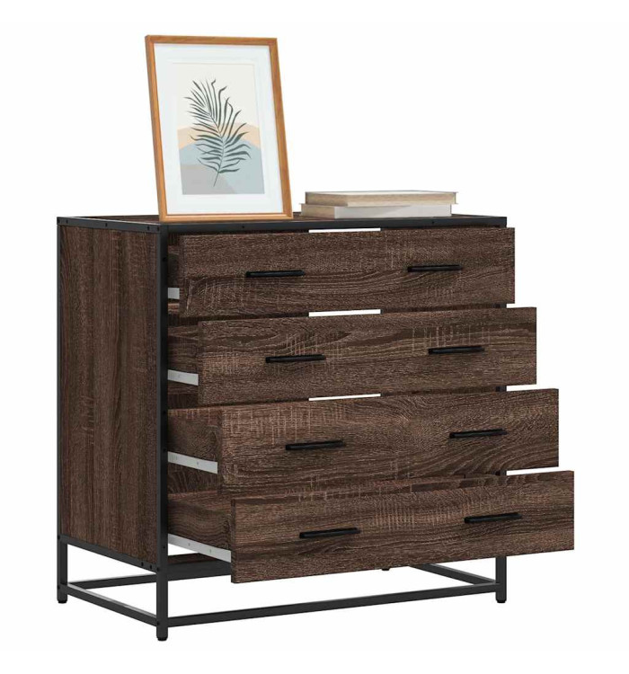 Commode chêne marron 70x41x70 cm bois d'ingénierie | Mobilier & Déco
