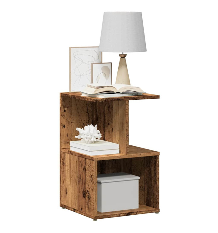 Table de chevet vieux bois 35x35x55 cm bois d'ingénierie | Mobilier & Déco