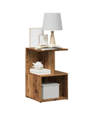 Table de chevet vieux bois 35x35x55 cm bois d'ingénierie | Mobilier & Déco
