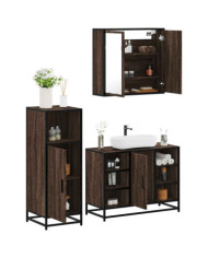Ensemble de meubles de salle de bain 3 pcs Chêne marron | Mobilier & Déco