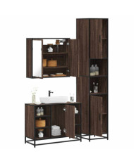 Ensemble de meubles de salle de bain 3 pcs Chêne marron | Mobilier & Déco
