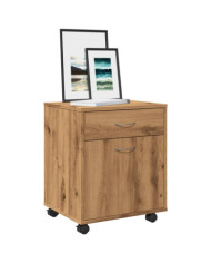 Armoire roulante chêne artisanal 45x38x54 cm bois d'ingénierie | Mobilier & Déco