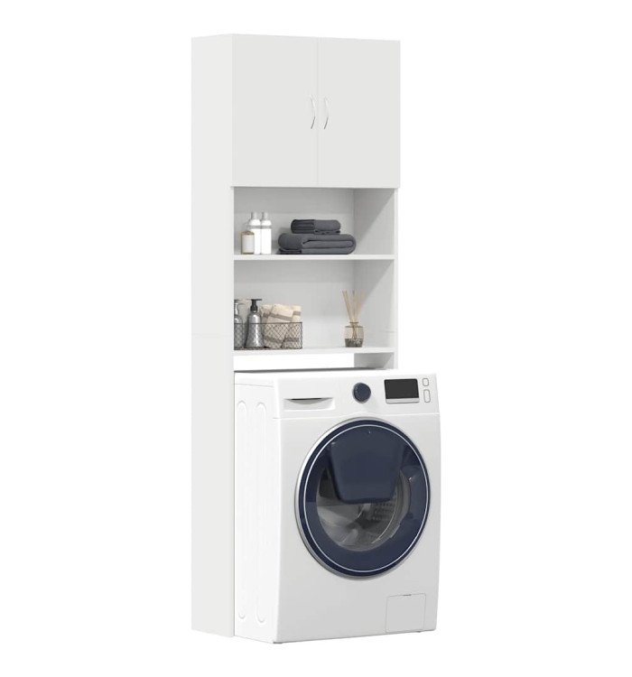 Meuble de machine à laver blanc bois d'ingénierie | Mobilier & Déco