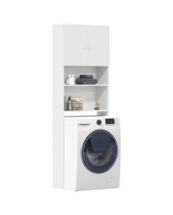 Meuble de machine à laver blanc bois d'ingénierie | Mobilier & Déco