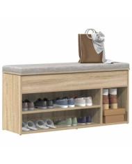 Banc à chaussures chêne sonoma 102x30,5x45 cm bois d'ingénierie | Mobilier & Déco