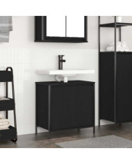 Meuble vasque de salle de bain noir 60x34,5x60 cm | Mobilier & Déco