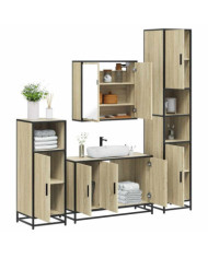 Ensemble de meubles de salle de bain 4 pcs chêne sonoma | Mobilier & Déco