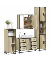 Ensemble de meubles de salle de bain 4 pcs chêne sonoma | Mobilier & Déco