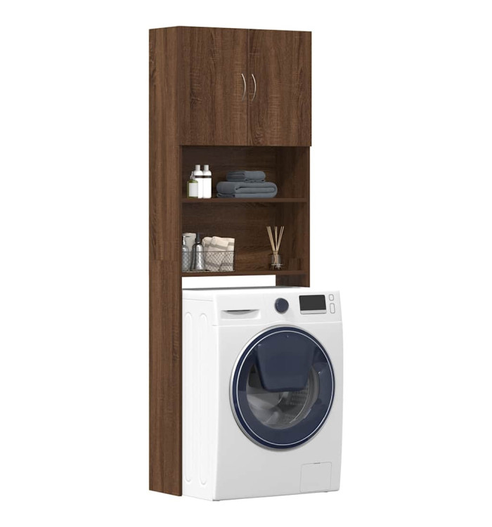 Meuble de machine à laver chêne marron bois d'ingénierie | Mobilier & Déco