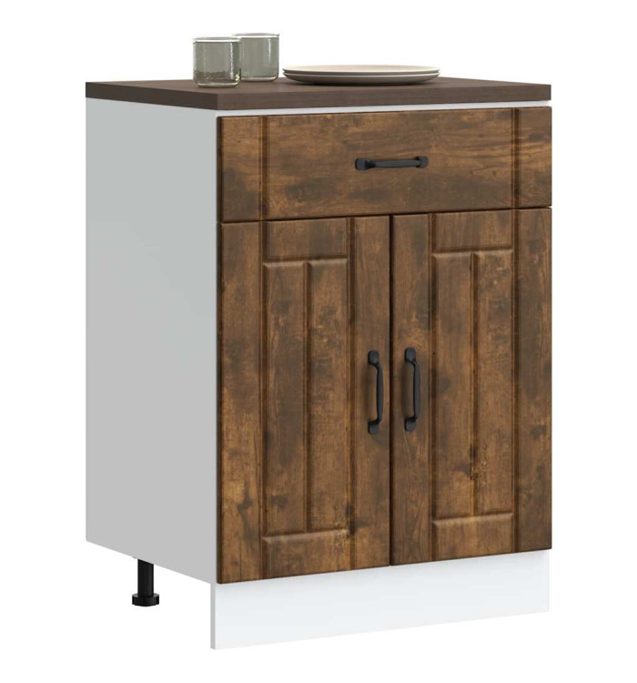Armoire de cuisine Lucca chêne fumé bois ingénierie | Mobilier & Déco
