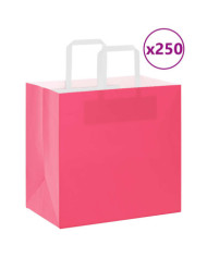 Sacs en papier 250 pcs avec poignées rose 26x17x25 cm | Mobilier & Déco