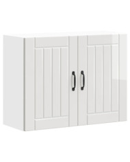 Armoire murale de cuisine Lucca blanc brillant bois ingénierie | Mobilier & Déco