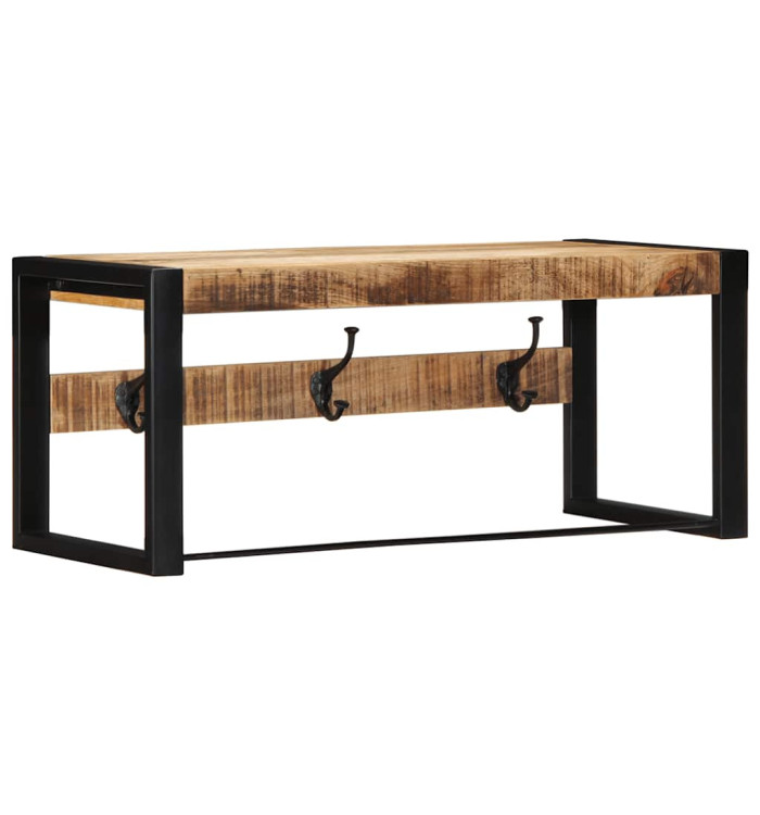 Porte-manteau 80x35x35 cm bois de manguier massif brut | Mobilier & Déco