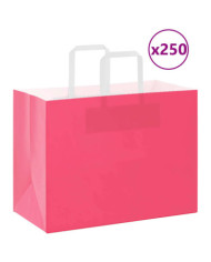 Sacs en papier 250 pcs avec poignées rose 32x17x25 cm | Mobilier & Déco