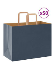 Sacs en papier 50 pcs avec poignées bleu 32x17x25 cm | Mobilier & Déco