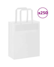 Sacs en papier 250 pcs avec poignées marron 18x8x22 cm | Mobilier & Déco