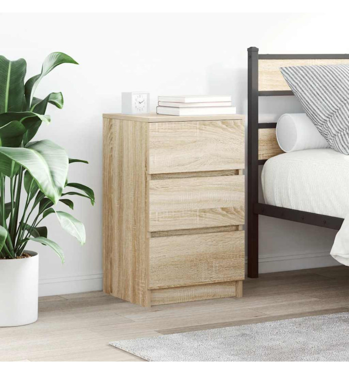 Tables de chevet avec 3 tiroirs 2 pcs chêne sonoma 39x35x65 cm | Mobilier & Déco