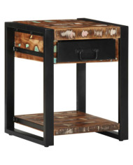Table d'appoint multicolore 40x40x50cm bois récupération massif | Mobilier & Déco
