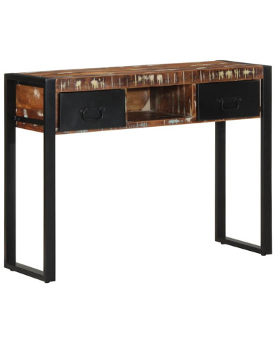 Table console multicolore 100x35x75 cm bois massif récupération | Mobilier & Déco