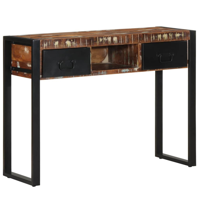 Table console multicolore 100x35x75 cm bois massif récupération | Mobilier & Déco