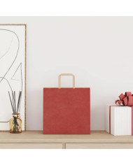 Sacs en papier 250 pcs avec poignées rouge 26x17x25 cm | Mobilier & Déco
