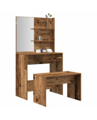 Ensemble de coiffeuse vieux bois bois d'ingénierie | Mobilier & Déco