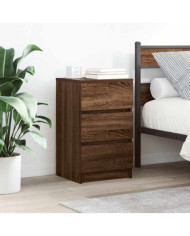 Table de chevet avec 3 tiroirs chêne marron 39x35x65 cm | Mobilier & Déco
