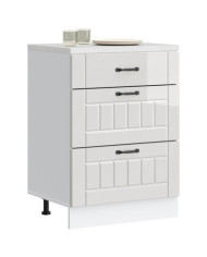 Armoire de cuisine Lucca blanc brillant bois ingénierie | Mobilier & Déco