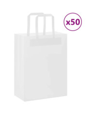 Sacs en papier 50 pcs avec poignées blanc 21x11x28 cm | Mobilier & Déco