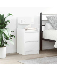Tables de chevet avec 2 tiroirs 2 pcs blanc 38x34x80 cm | Mobilier & Déco