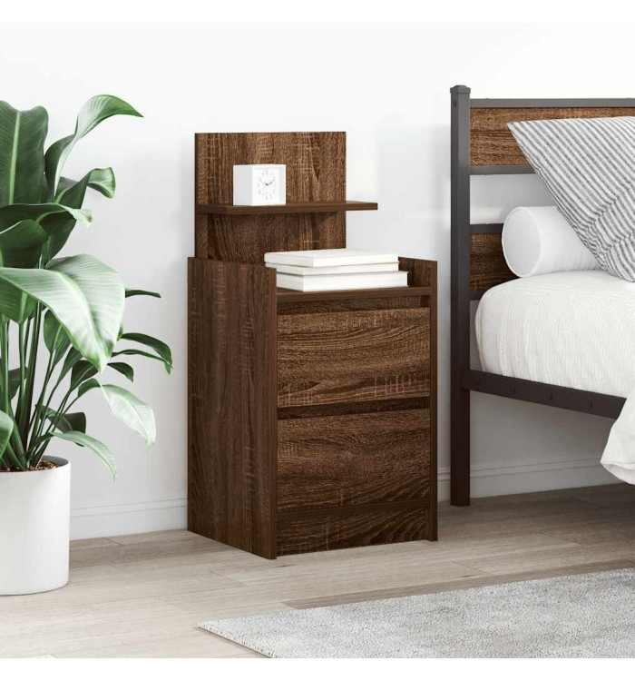 Tables de chevet avec 2 tiroirs 2 pcs chêne marron 38x34x80 cm | Mobilier & Déco