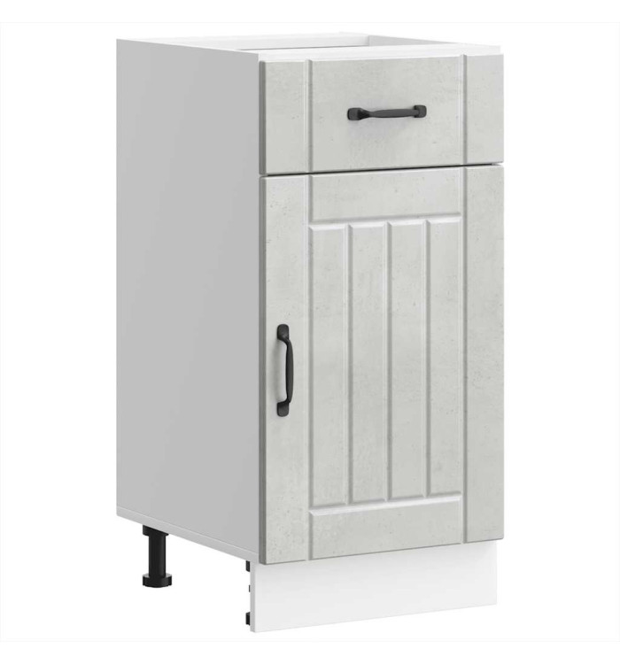 Armoire de cuisine Lucca gris béton bois ingénierie | Mobilier & Déco