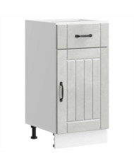 Armoire de cuisine Lucca gris béton bois ingénierie | Mobilier & Déco
