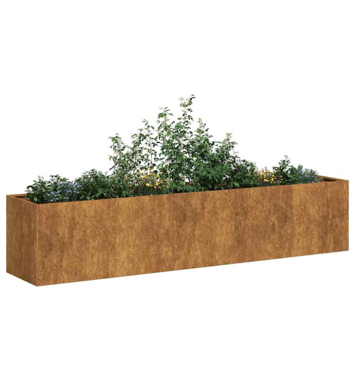 Jardinière rouillé 200x40x40 cm acier inoxydable | Mobilier & Déco