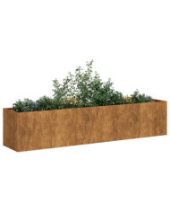 Jardinière rouillé 200x40x40 cm acier inoxydable | Mobilier & Déco