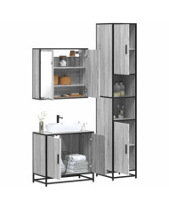 Ensemble de meubles de salle de bain 3 pcs Sonoma gris | Mobilier & Déco