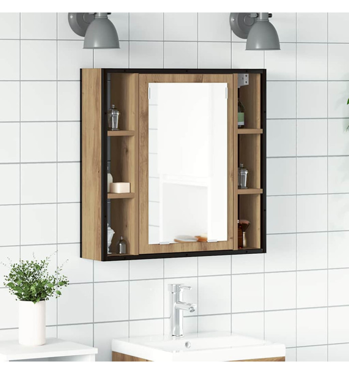Armoire à miroir salle de bain chêne artisanal bois ingénierie | Mobilier & Déco