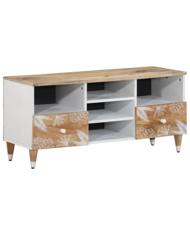 Meuble TV 100x33,5x46 cm bois massif de manguier | Mobilier & Déco